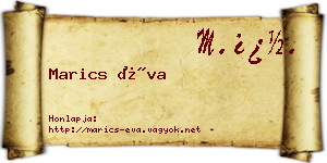 Marics Éva névjegykártya